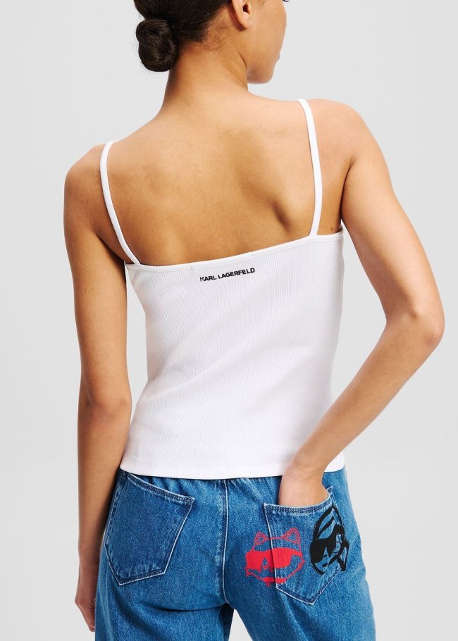ikon patch tank top blanco