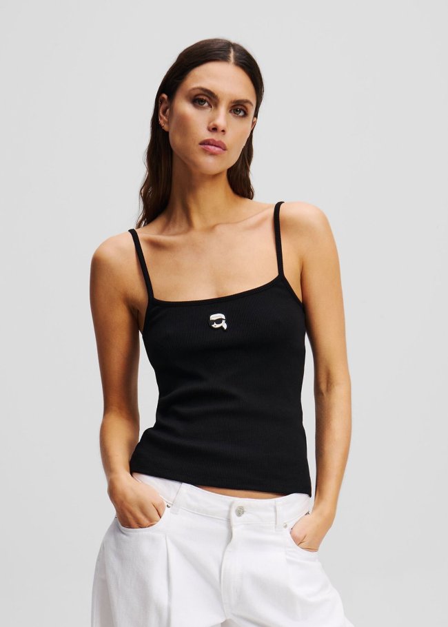 ikon patch tank top negro